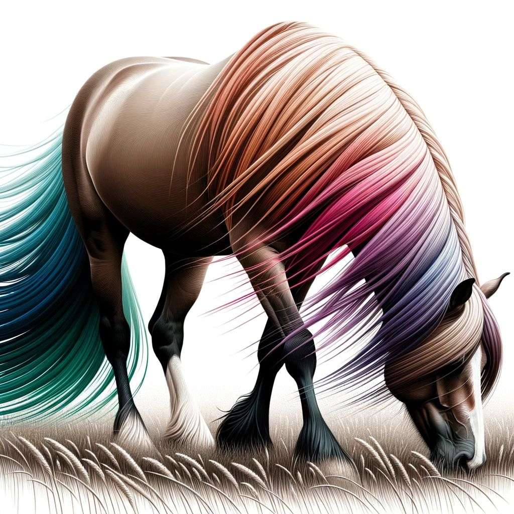 a horse, digital art made from colorful gradients, airbrush